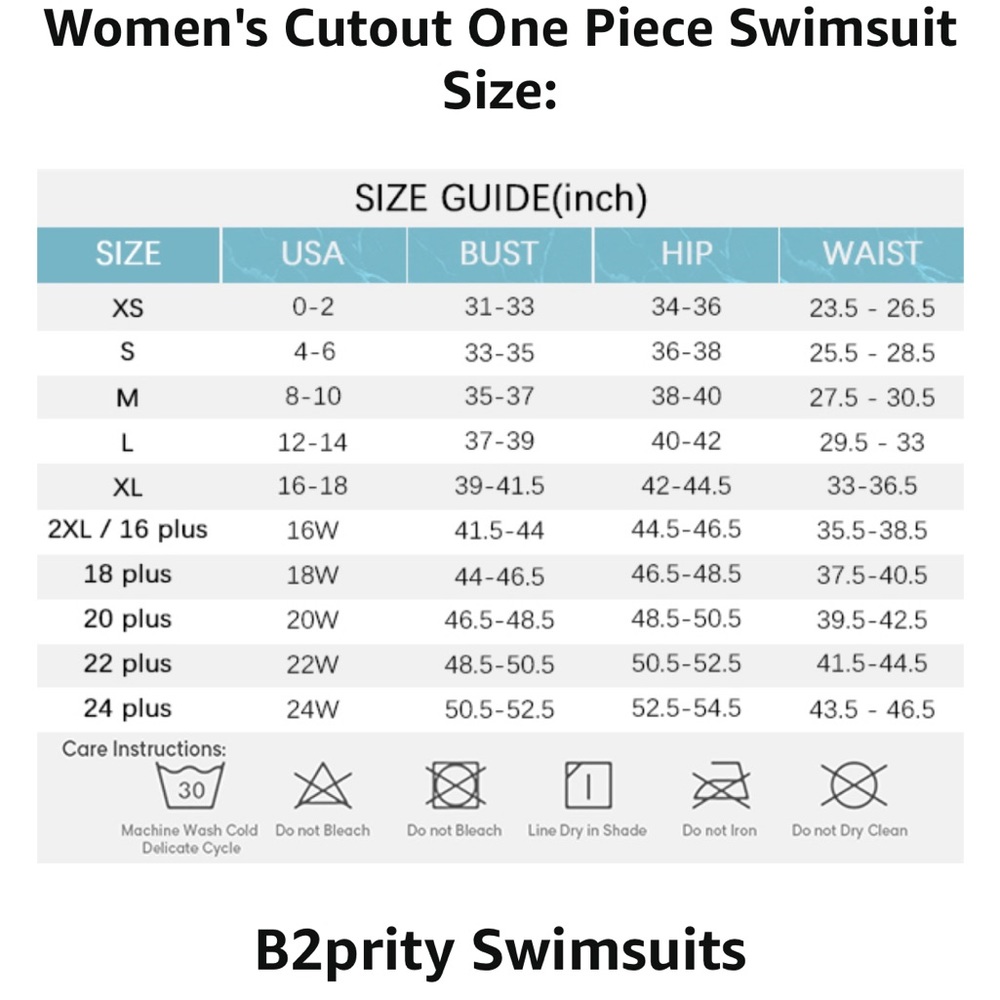 NWT B2prity Women Cutout One Piece Skirt Swimsuit size XL - Picture 11 of 11